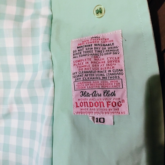 LONDON FOG | Mint Green Trench Coat  | EUC ✨  size 10 - Picture 8 of 9